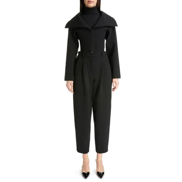 $3320 ALAIA Alaïa Women's Stretch Wool Zipped Jacket Black Size 36 / US 4 / S